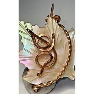 WWII Sweetheart Pin Brooch Twisted Wire & Mother of Pearl Monogram C-Clasp